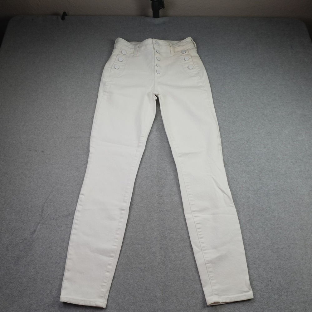 Paige Jeans Womens 25 White Emmie Ankle Sailor Skinny Button Fly  Denim